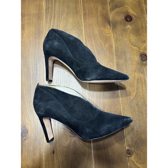 Boden Roseberry Heeled Bootie Black Suede V Opening Step In Women's Size US 11 - Picture 2 of 9